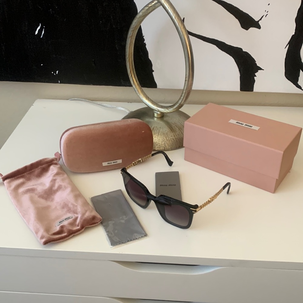 Miu Miu Women’s Sunglasses-Brand New Never Worn comes with hard & soft cases.